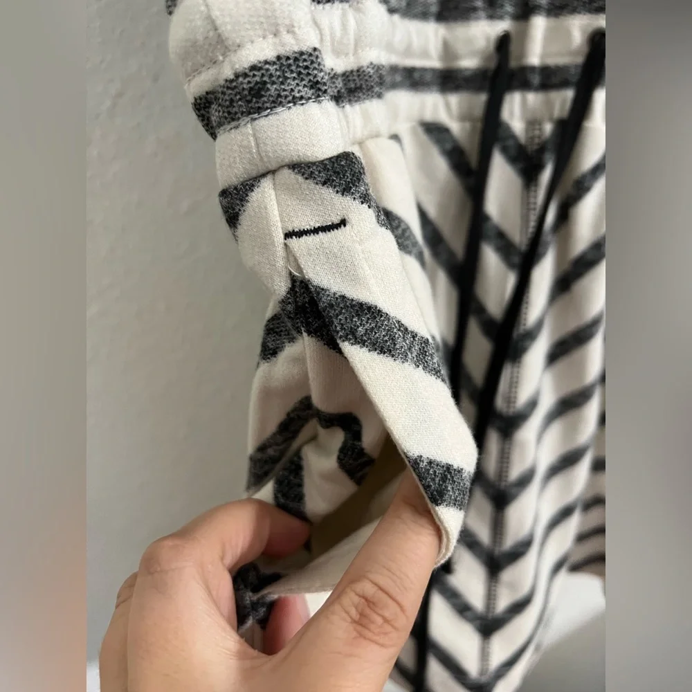 Loft White Black Striped Tie Waist Cotton Dress Size Small - Picture 2 of 7